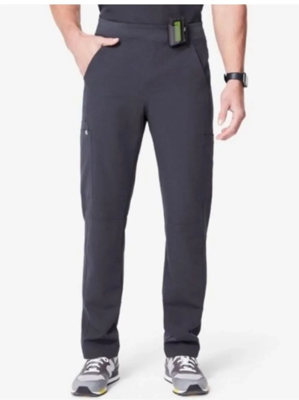 Figs Mens Slim Axim Scrub Pants Straight Leg 7 Pocket Charcoal Gray Medium